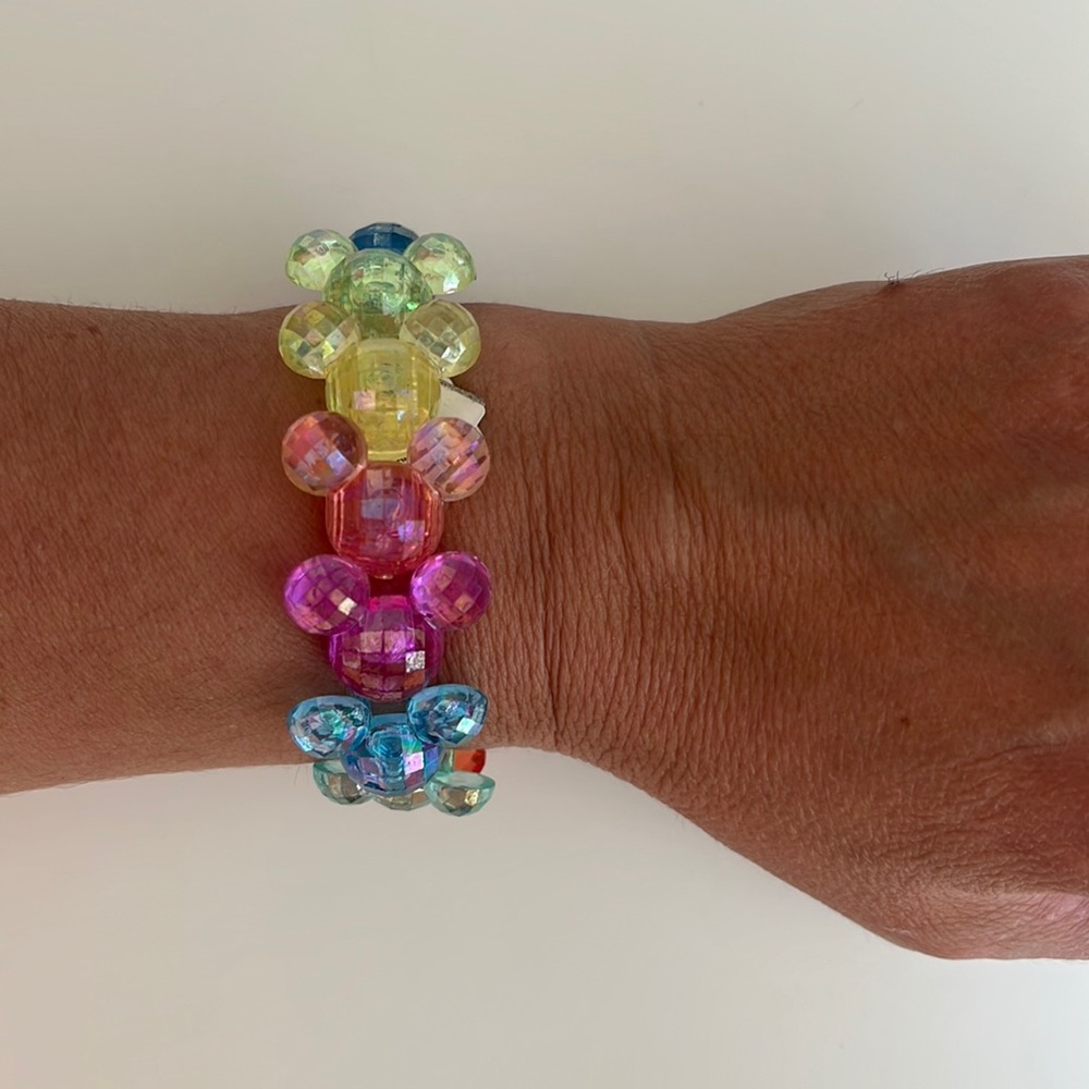 Mickey Mouse stretchy bracelet / hair tie sparkly & so colorful!!